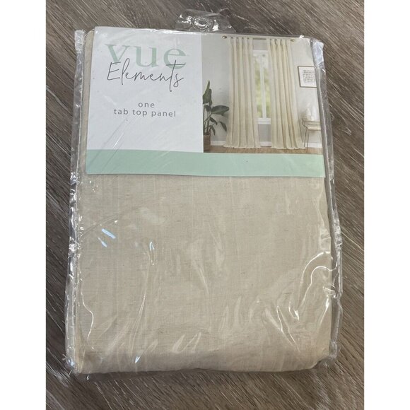 Vue Elements 50"x84 Priya White Tab Top Light Filtering Window Curtain Panel - Picture 3 of 7